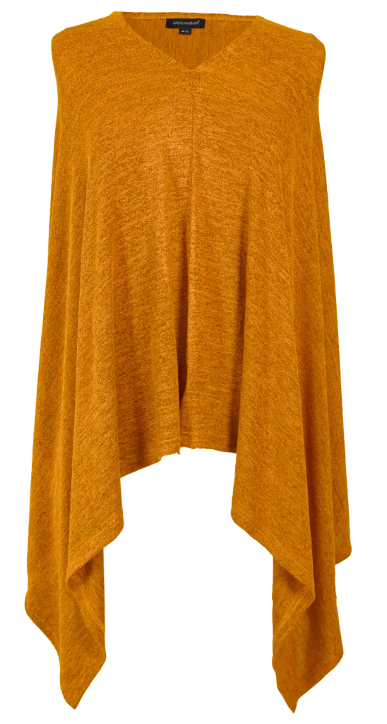 Simply Southern Knit Poncho-Mustard