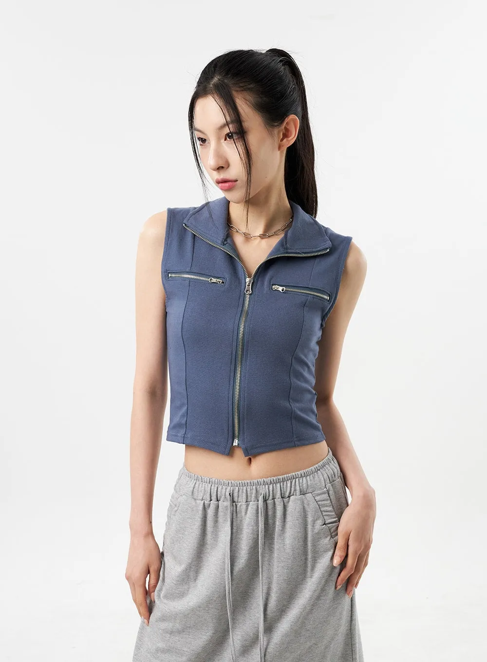 Sleeveless Zip-Up CU308