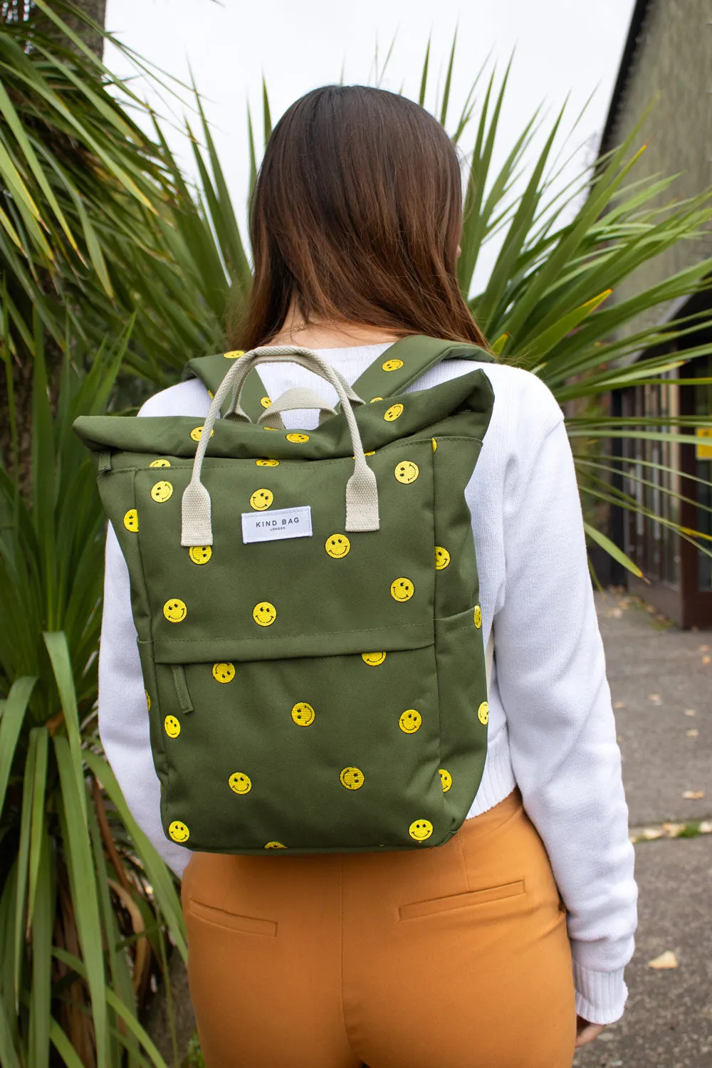 Smiles Khaki | Embroidered “Hackney” Backpack | Medium - PRE-ORDER