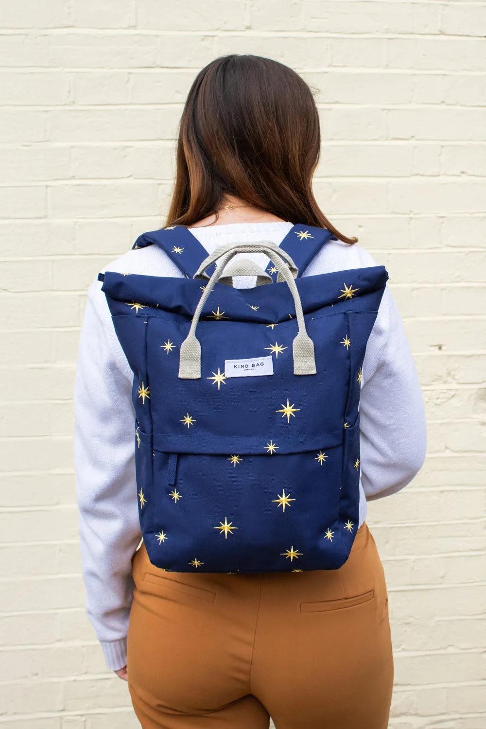 Stars Navy | Embroidered “Hackney” Backpack | Medium - PRE-ORDER