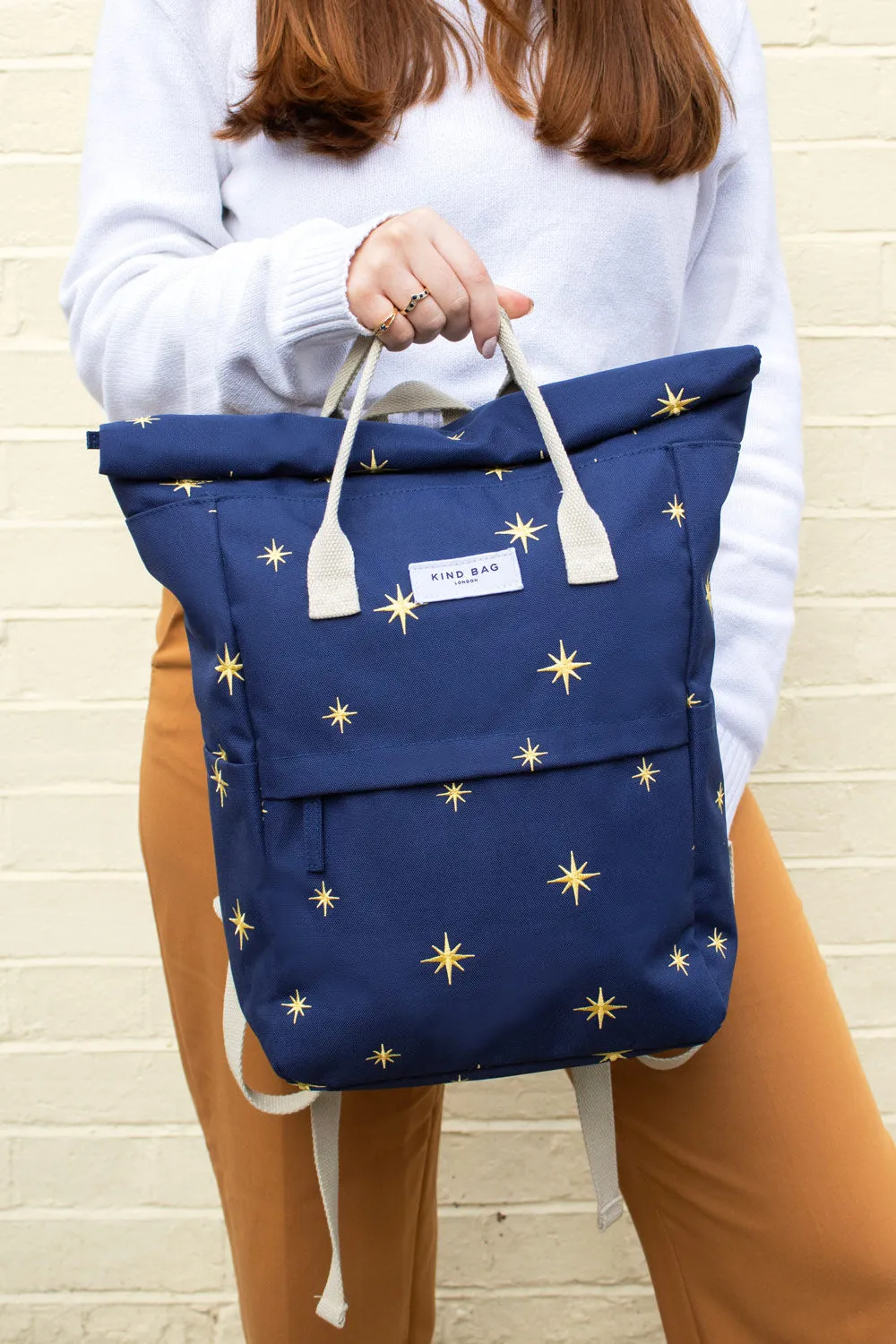 Stars Navy | Embroidered “Hackney” Backpack | Medium - PRE-ORDER