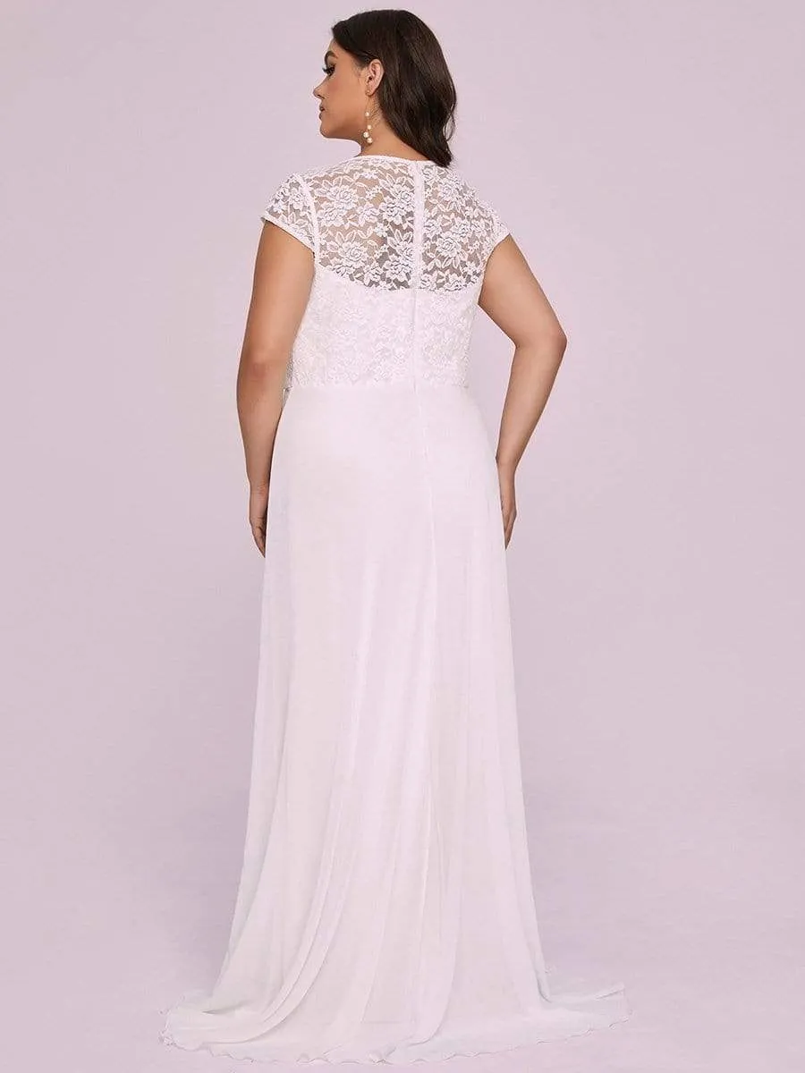 Sweetheart Floral Lace Cap Sleeve Wedding Guest Dress