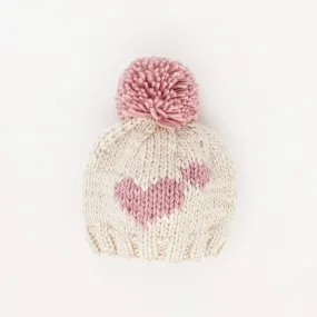 Sweetheart Knit Beanie Hat Rosy