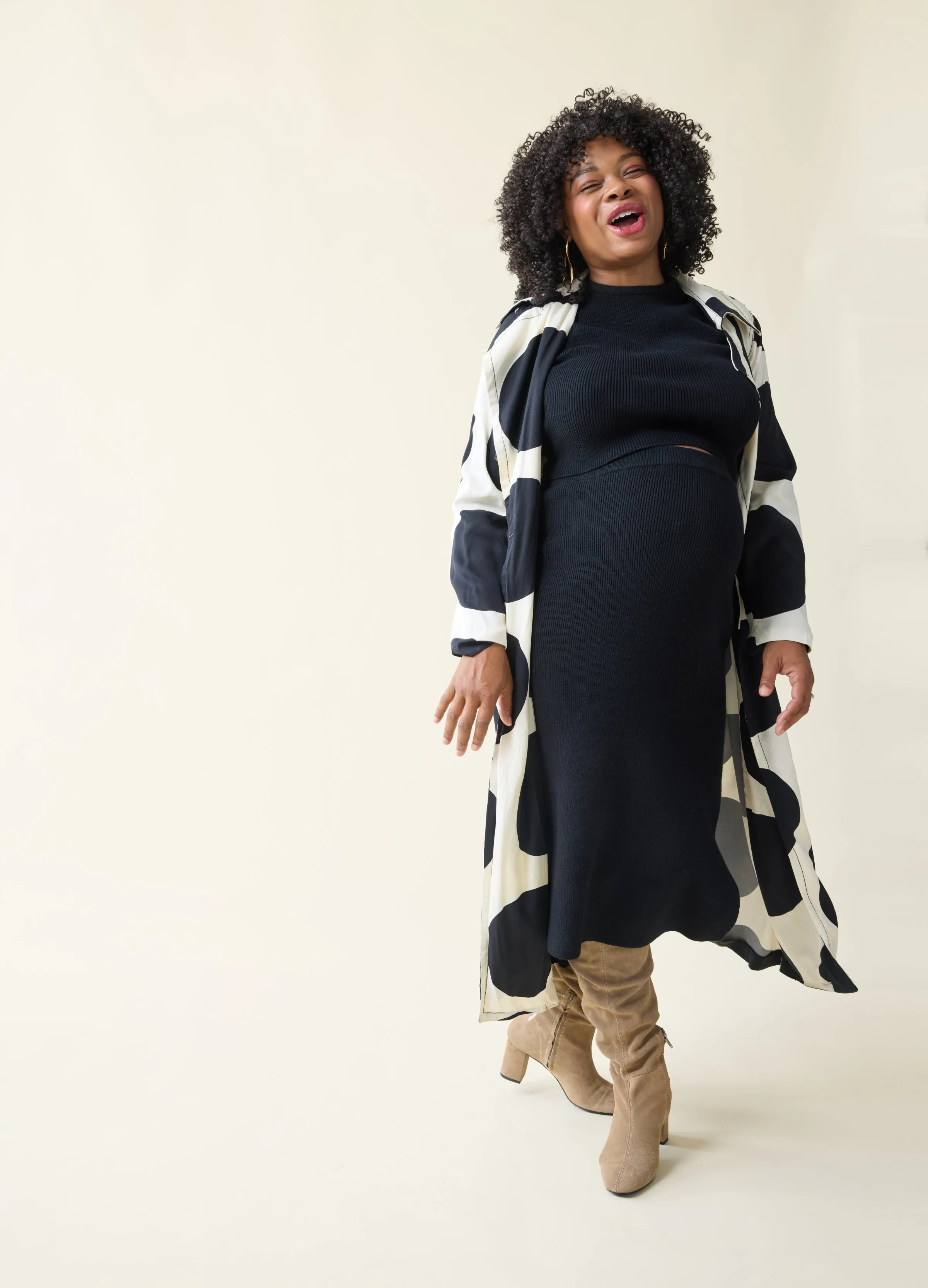 The Mix   Mingle  Black Maternity Sweater Midi Skirt