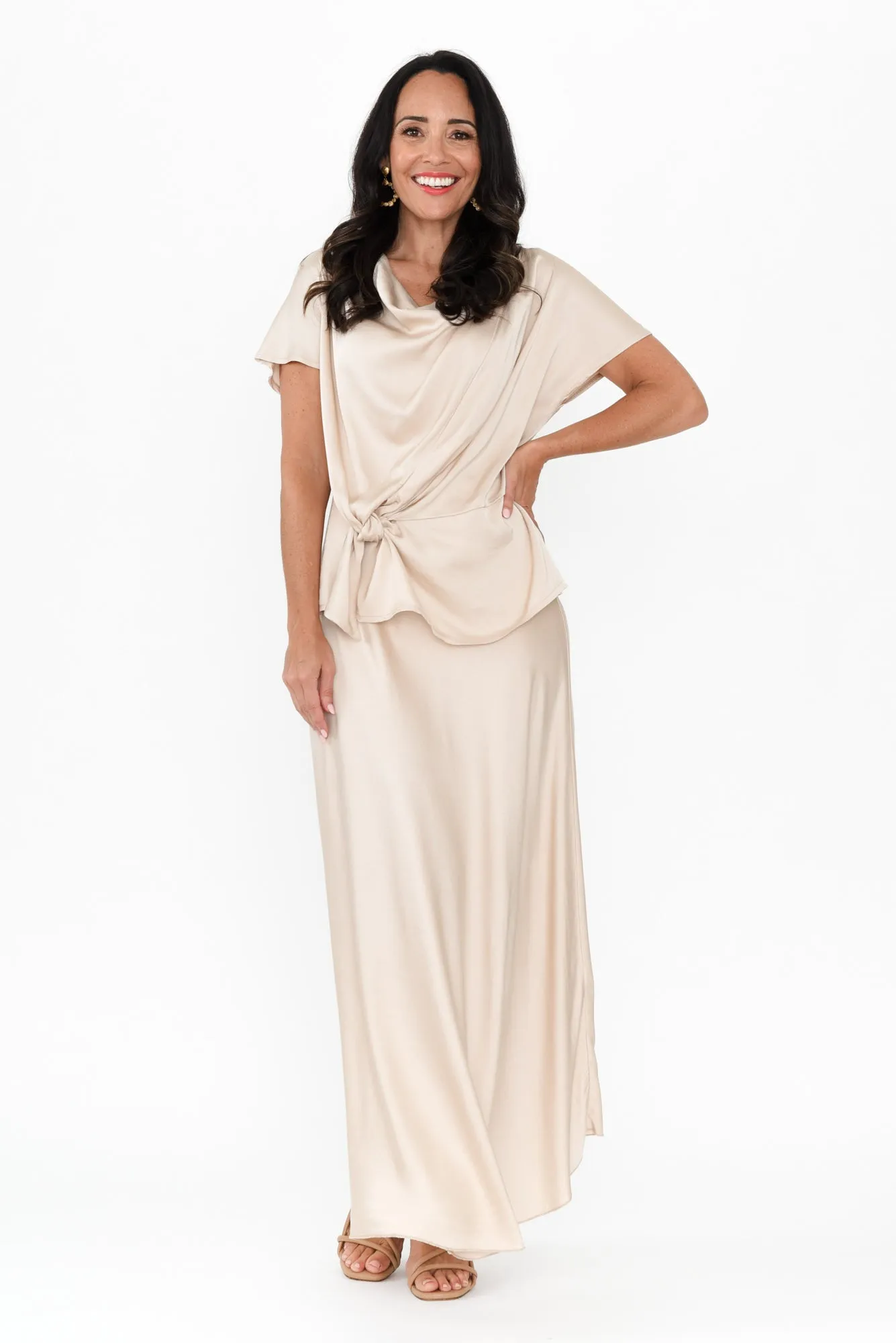 Tilba Champagne Maxi Skirt