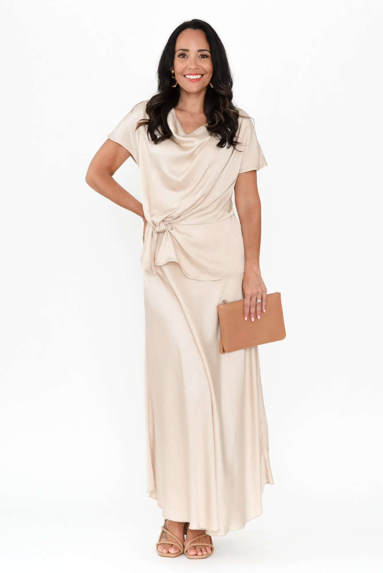 Tilba Champagne Maxi Skirt