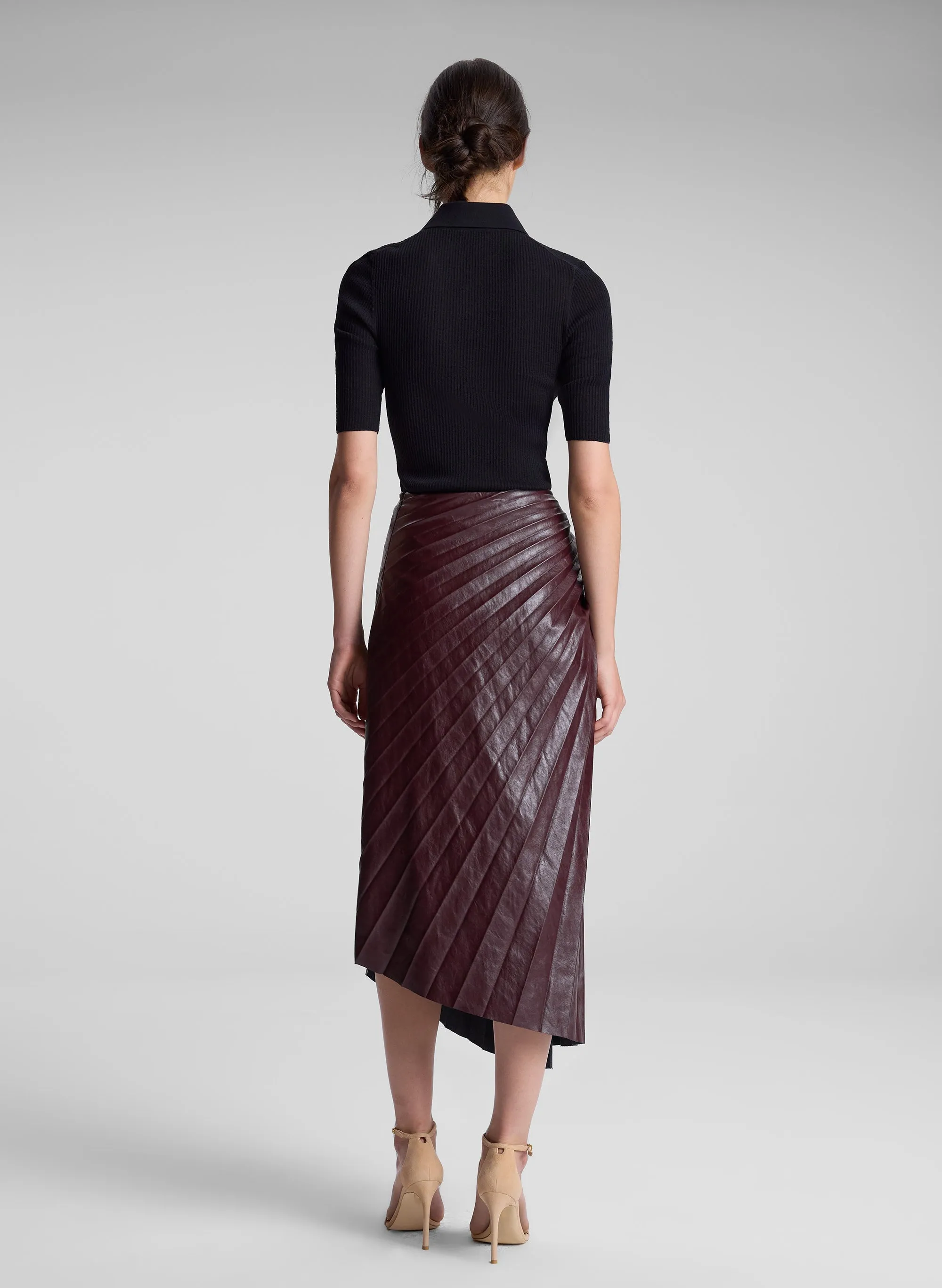 Tracy Textured Vegan Leather Skirt