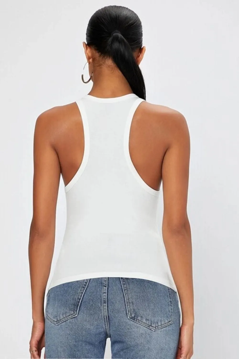 Tulip White Tank Top