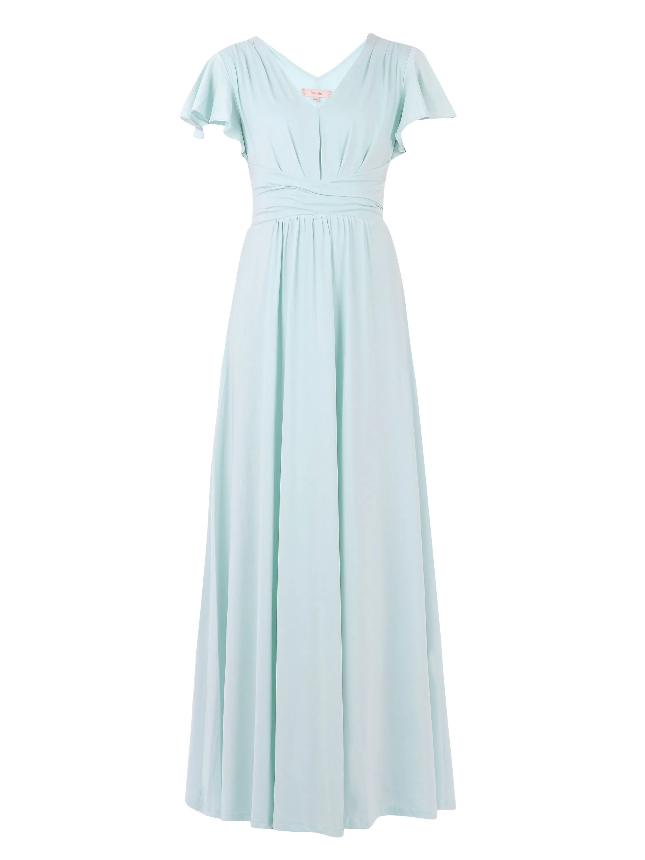 Twist Waist Jersey Maxi Dress, Azure Mist