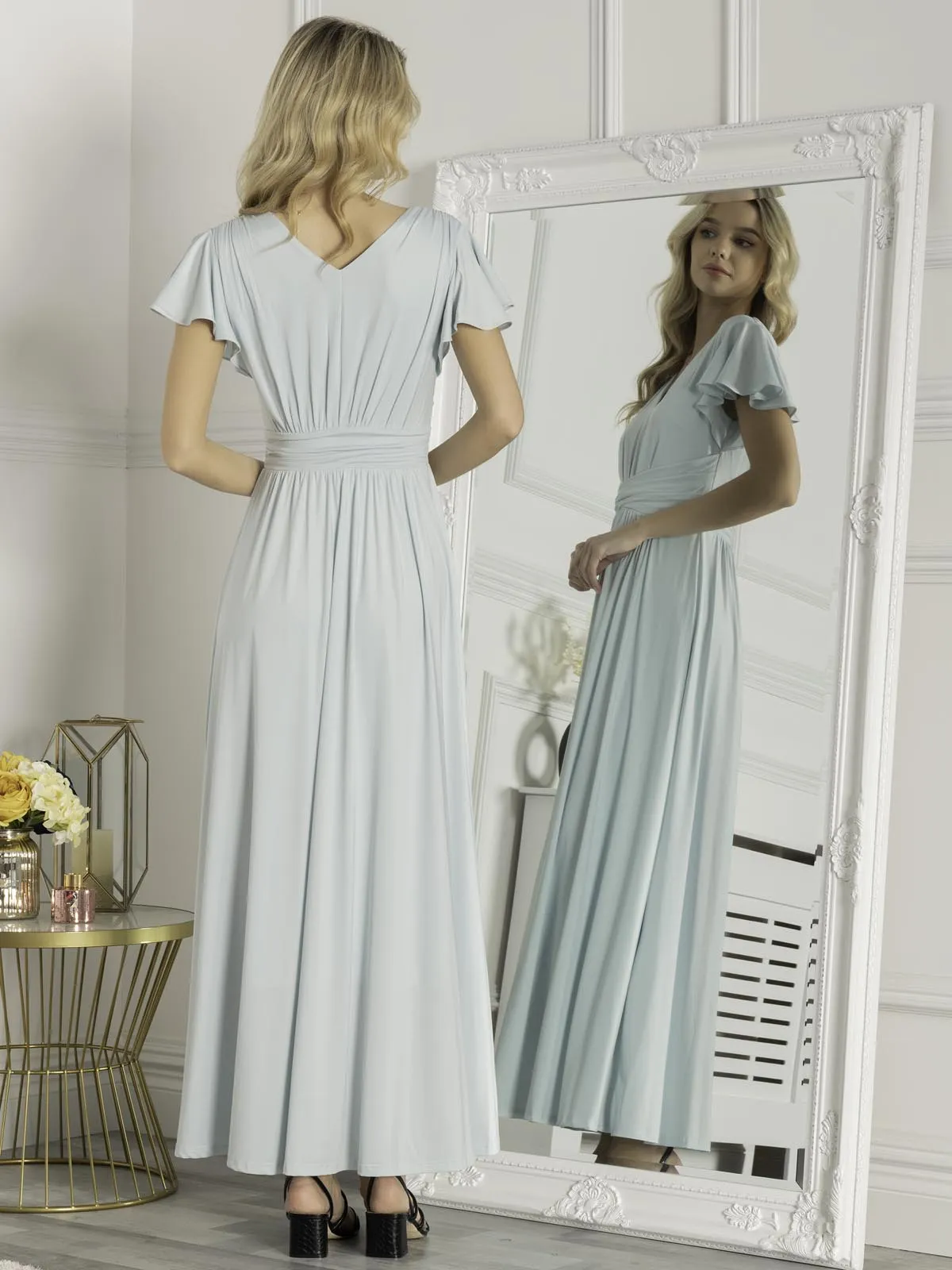 Twist Waist Jersey Maxi Dress, Azure Mist