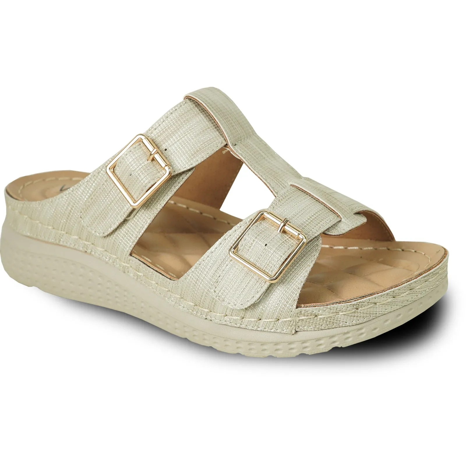 VANGELO Women Sandal CATHY-1 Wedge Sandal Beige