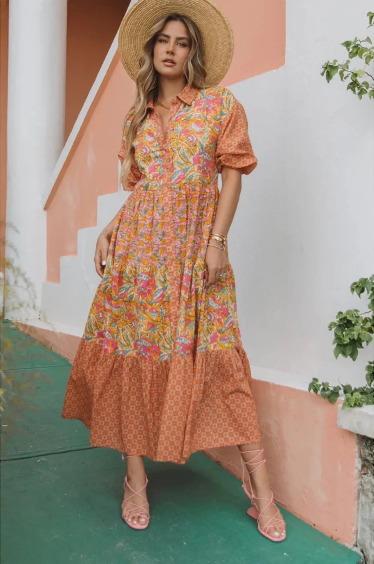 Vibrant Tiered Maxi Dress