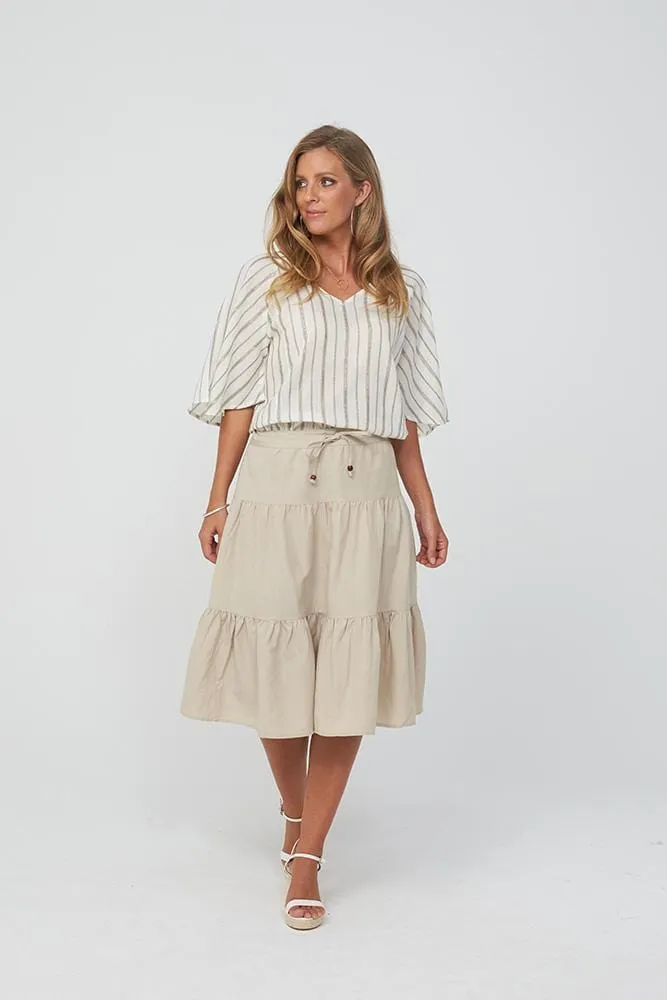 Woman Mid-Calf Skirt, Winter Natural Colour Skirt HAVANNA Skirt | Natural