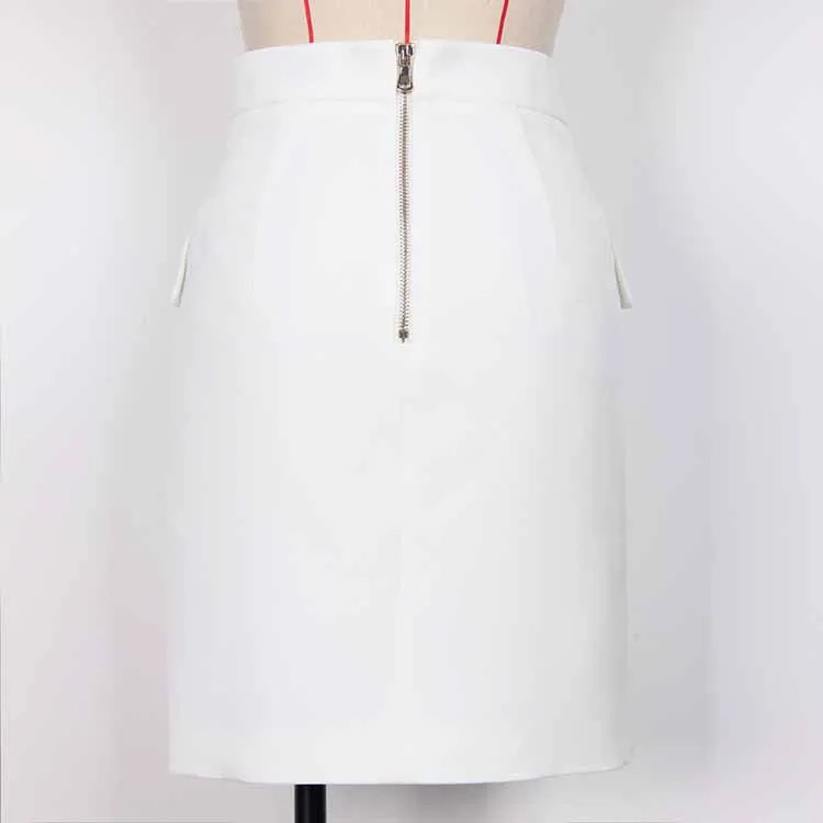 Women 2 Pieces White Blazer   Mid-High Rise Mini Skirt Suit Busines Suit