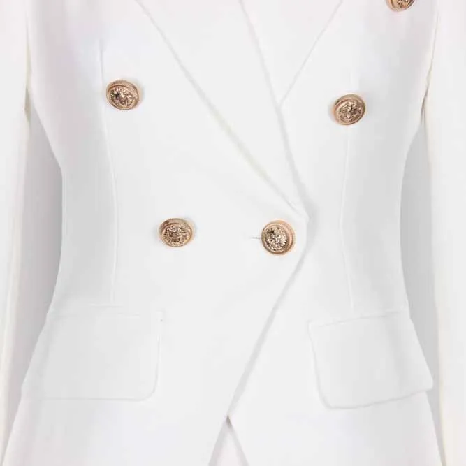 Women 2 Pieces White Blazer   Mid-High Rise Mini Skirt Suit Busines Suit