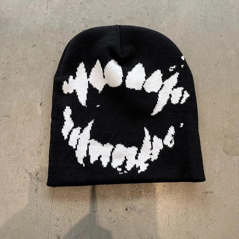 Women Hat Knitting Beanies Goth Tooth Caps