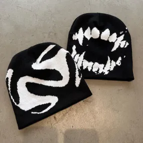 Women Hat Knitting Beanies Goth Tooth Caps