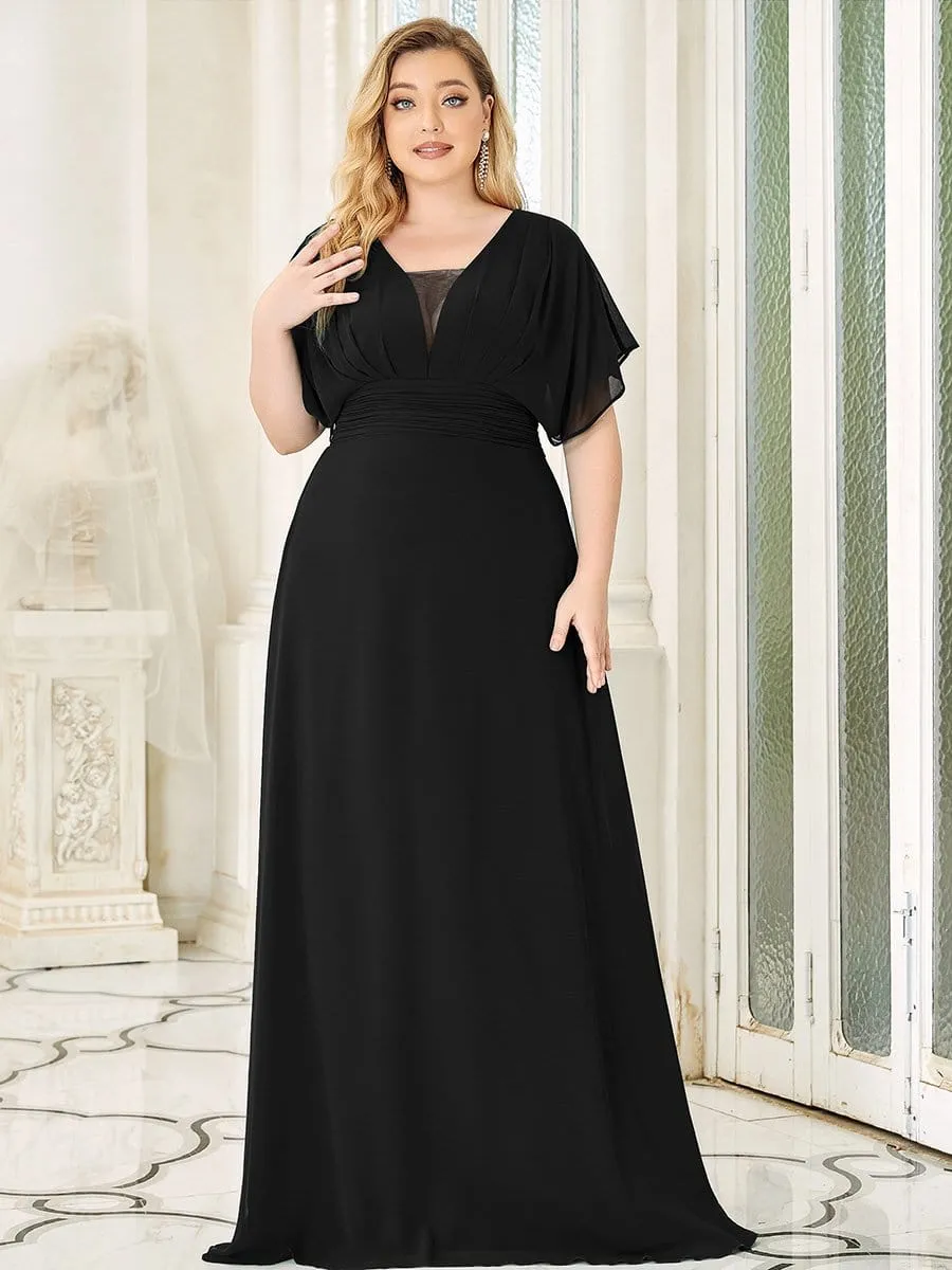 Women's A-Line Empire Waist Floor-Length Chiffon Evening Dress