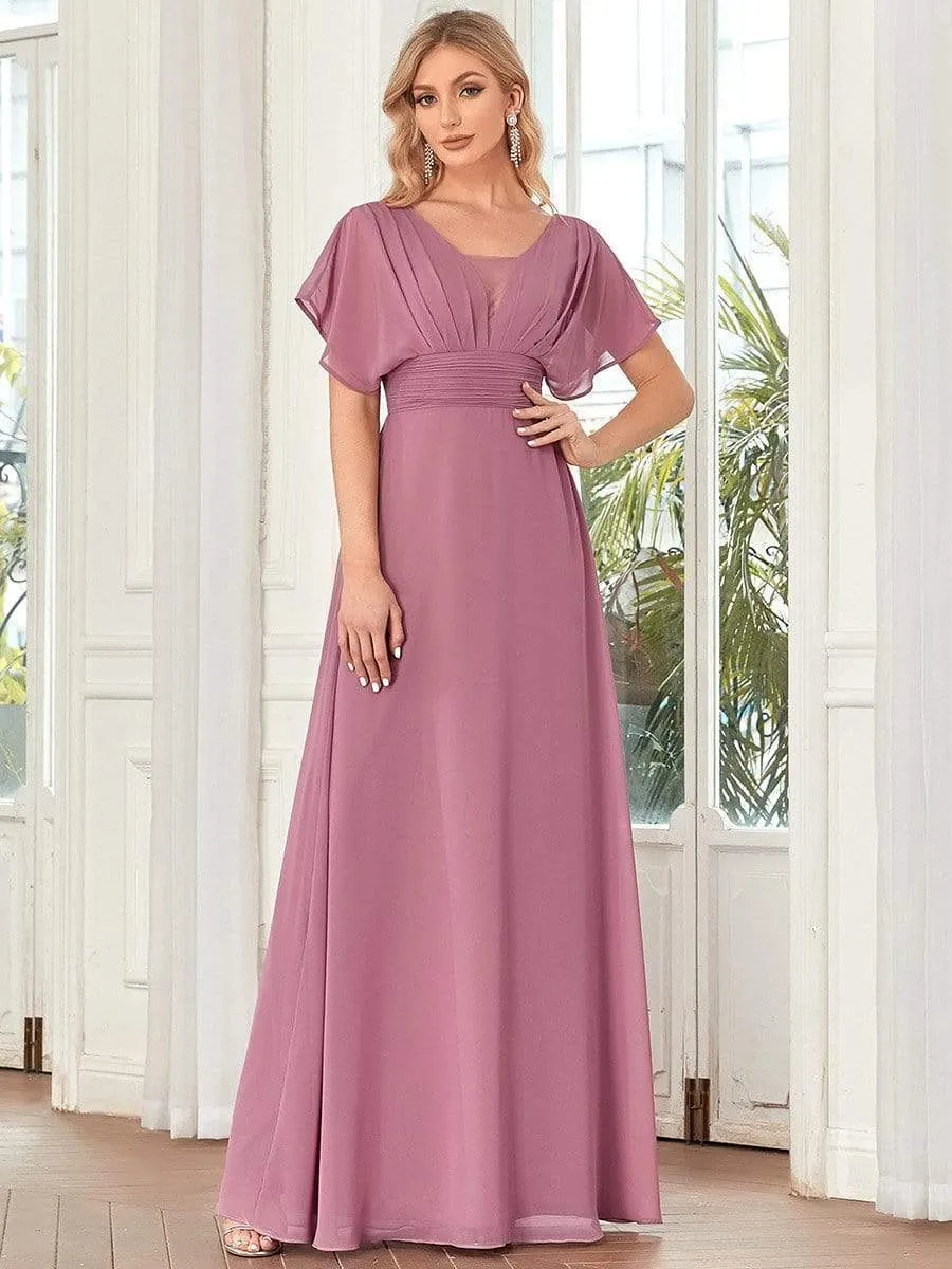 Women's A-Line Empire Waist Maxi Chiffon Evening Dress