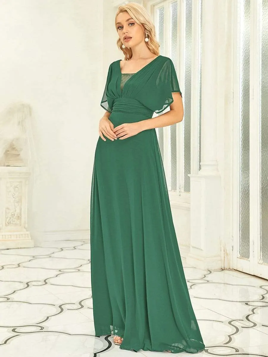 Women's A-Line Empire Waist Maxi Chiffon Evening Dress