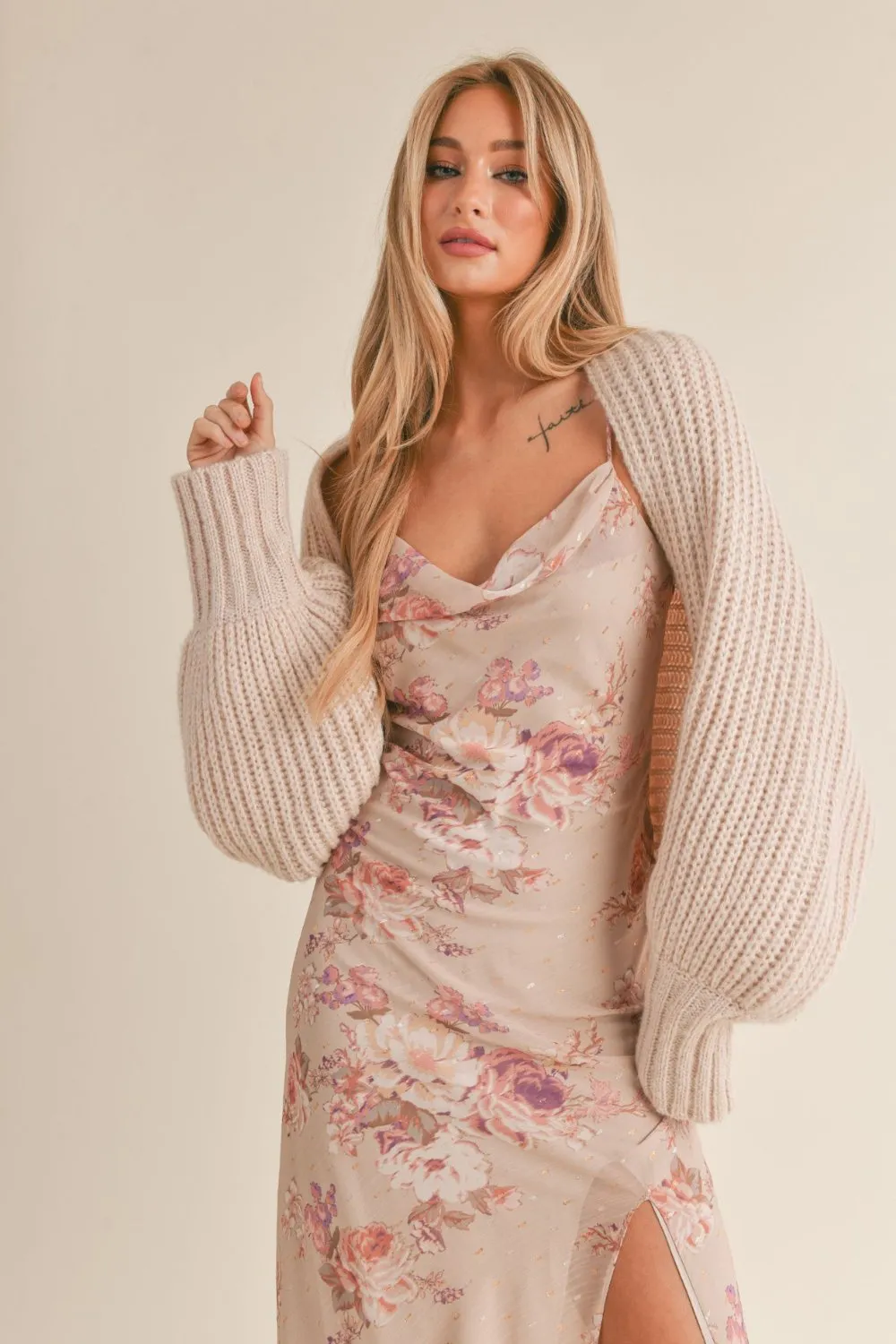 Women's Floral Celestial Slip Dress | Balletcore | Neutral Blush Pink