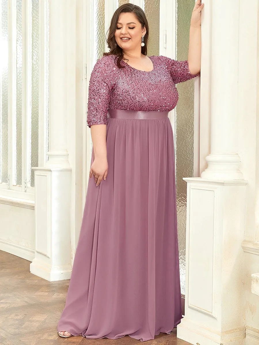 Women's Long Tulle & Sequin Evening Dresses for Mother of the Bride