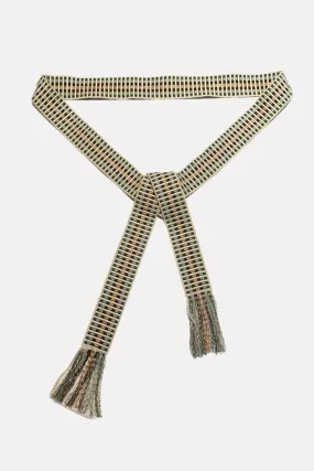 WOVEN BELT "GEOMETRIC" - GREEN/BLUE/GOLD