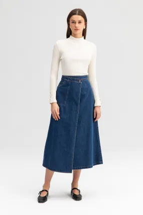 WRAP DENIM SKIRT