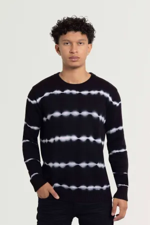 X RAY Men's Striped Crewneck Tie Dye Fashion Cotton Sweater